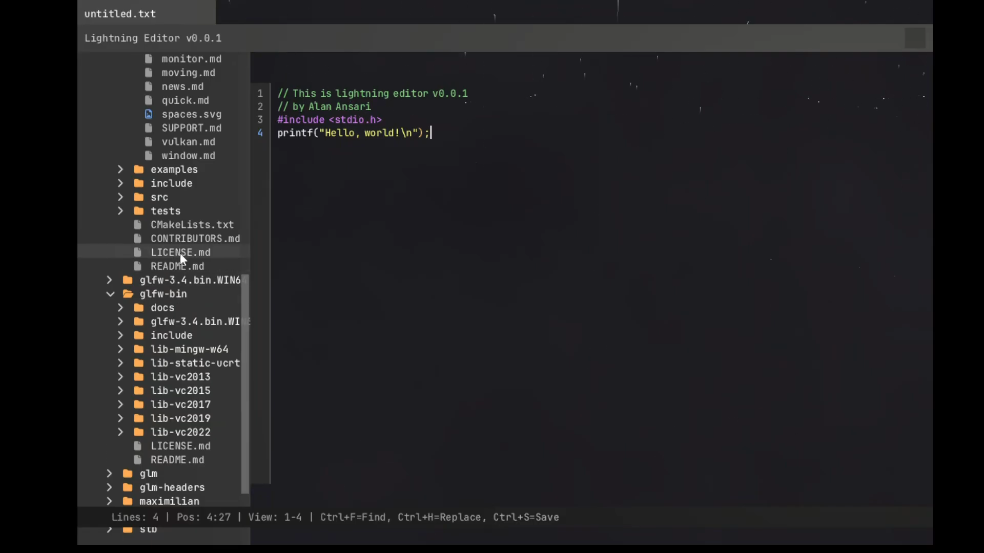 Lightning Text Editor